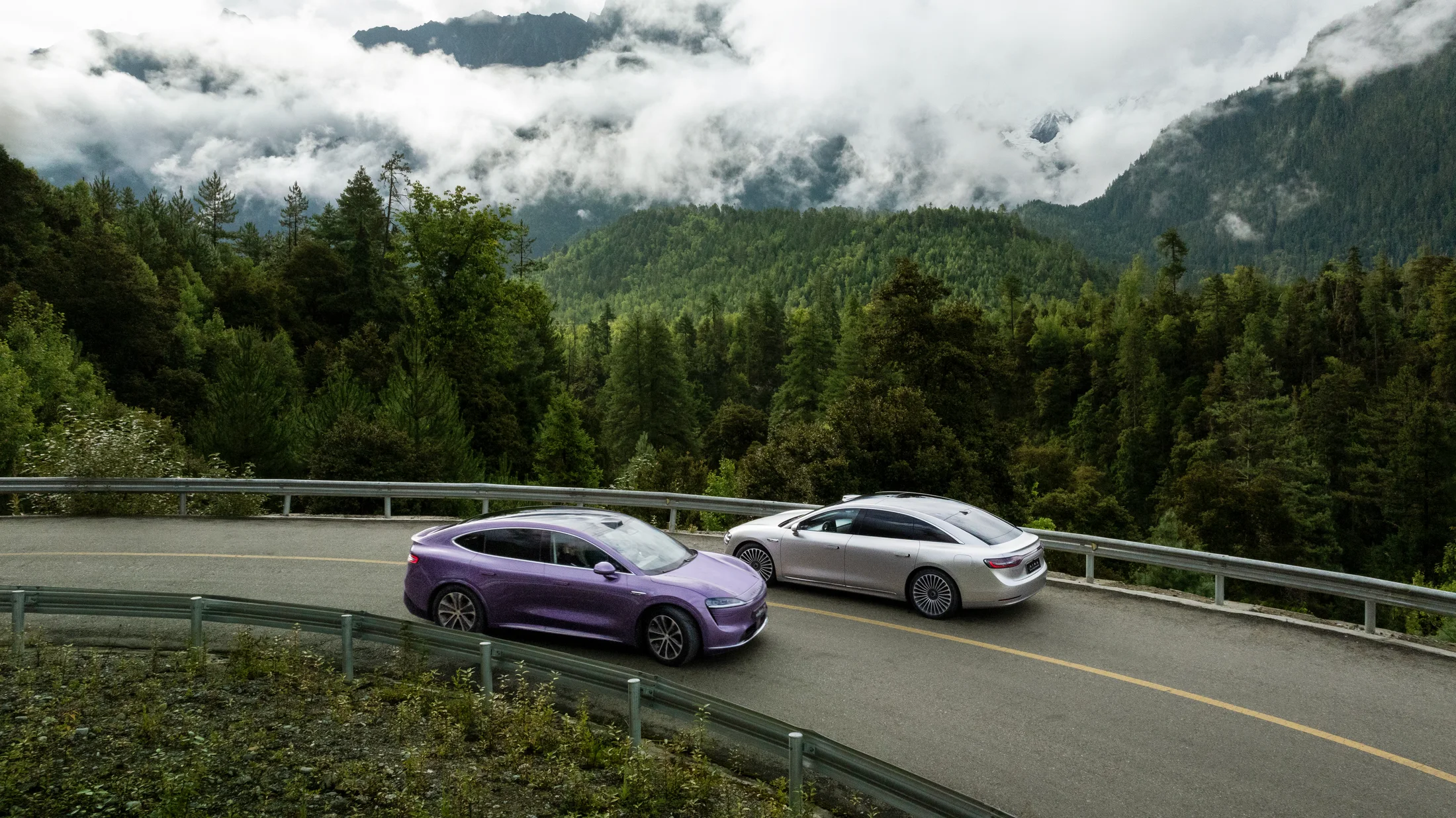 Huawei automotive campaign on a mountain road
